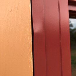 Damaged expensive metal window.