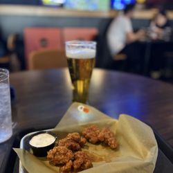 Boneless honey garlic and $4 beer of the month special.