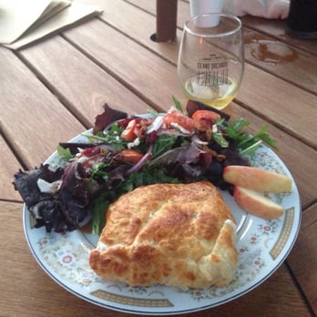 Fiddlers Green - Wild Sockeye Salmon Wellington & mixed green salad. Island Orchard Pear Cider. - New American Near Me - Washington Island, Wisconsin Fiddlers Green - Wild Sockeye Salmon Wellington & mixed green salad. Island Orchard Pear Cider. - New American Near Me - Washington Island, Wisconsin