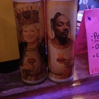 La La Taqueria - Celebrity "religious" candles are sold here. Here is Mr. Gin n Juice, Snoop Dog and Martha Stewart. - Tacos Near Me - Larchmont, New York La La Taqueria - Celebrity "religious" candles are sold here. Here is Mr. Gin n Juice, Snoop Dog and Martha Stewart. - Tacos Near Me - Larchmont, New York