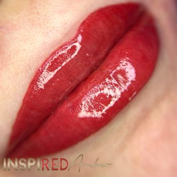 Ms Amber Red Permanent Makeup - Fresh lip tattoo - Permanent Makeup Near Me - Henderson, Nevada