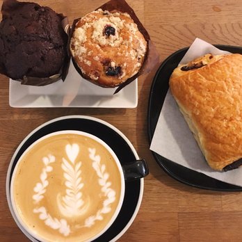 Intentional Coffee - chocolate muffin - blueberry muffin - chocolate croissant with lavender latte - Coffee & Tea Near Me - Fullerton, California Intentional Coffee - chocolate muffin - blueberry muffin - chocolate croissant with lavender latte - Coffee & Tea Near Me - Fullerton, California