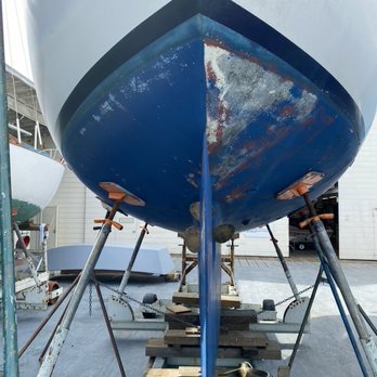 Boatyard at Grand Marina - Port side clearly received bottom paint. - Marinas Near Me - Alameda, California Boatyard at Grand Marina - Port side clearly received bottom paint. - Marinas Near Me - Alameda, California
