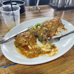 Blackened grouper and creole fried grit cakes. The best I've ever had!