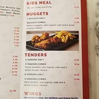 B Boyz - a menu for a kid's meal - Halal Near Me - Pickering, Ontario