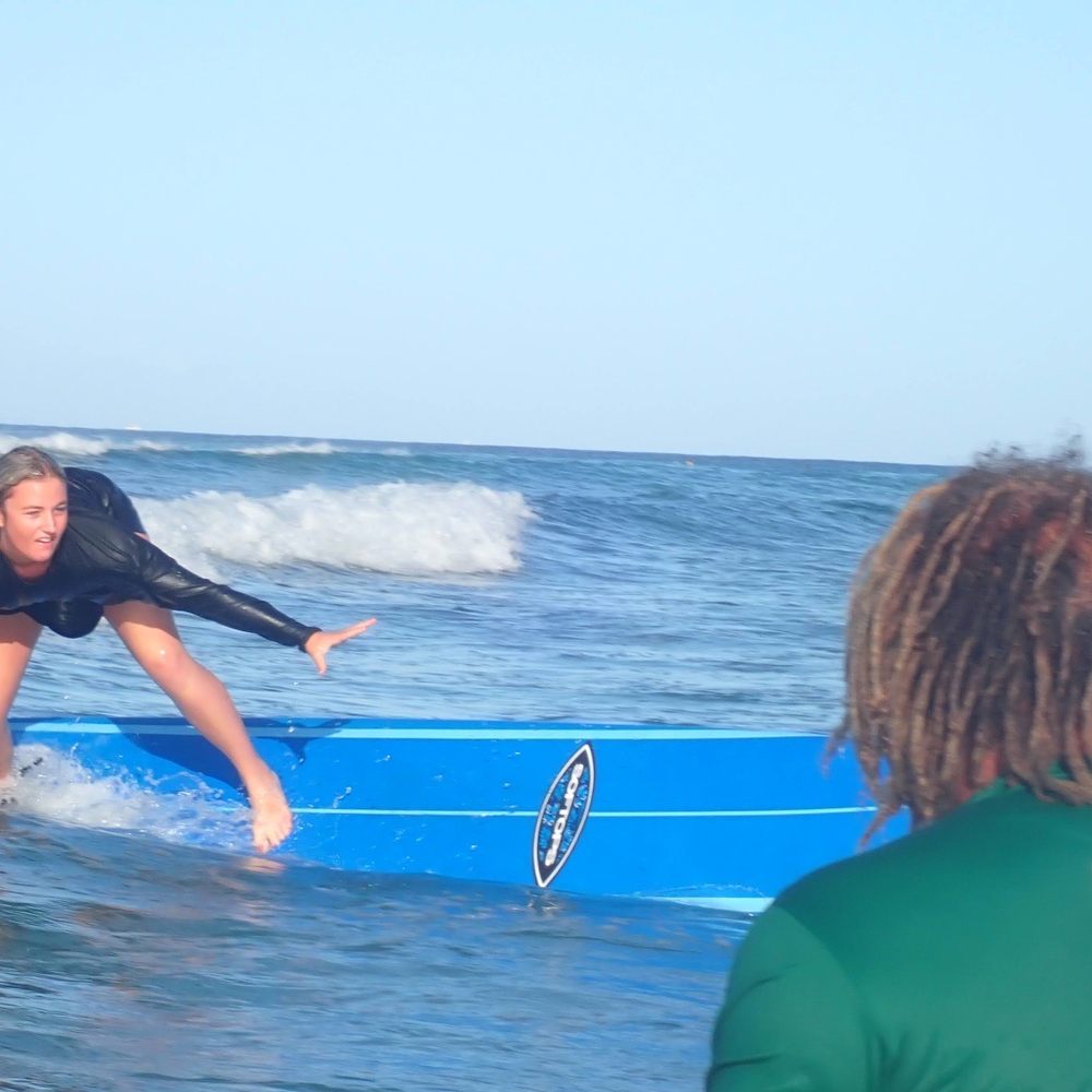 Duke's Lagoon - Coach Serg cheering on my daughter's (age 13) first surfing experience - Surfing Near Me - Honolulu, Hawaii Duke's Lagoon - Coach Serg cheering on my daughter's (age 13) first surfing experience - Surfing Near Me - Honolulu, Hawaii