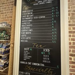 Drink menu