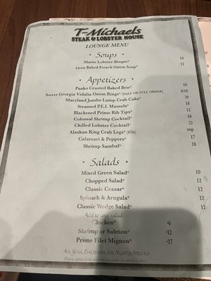 Menu photo 6 T Michaels Naples, FL