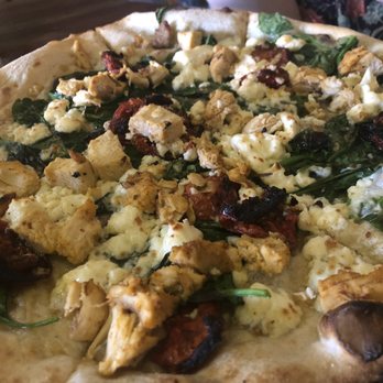 Trapezium Brewing - Pizza with Chicken, Spinach, Tomatoes, White Sauce and Feta - Pizza Near Me - Petersburg, Virginia Trapezium Brewing - Pizza with Chicken, Spinach, Tomatoes, White Sauce and Feta - Pizza Near Me - Petersburg, Virginia