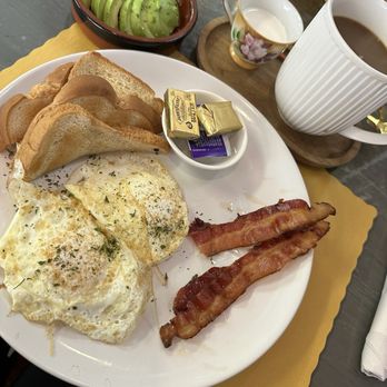 The Red Bud Cafe - The 2 x 2 x 2 Classic American breakfast, with a side of avocado. - Cafes Near Me - Daytona Beach, Florida The Red Bud Cafe - The 2 x 2 x 2 Classic American breakfast, with a side of avocado. - Cafes Near Me - Daytona Beach, Florida