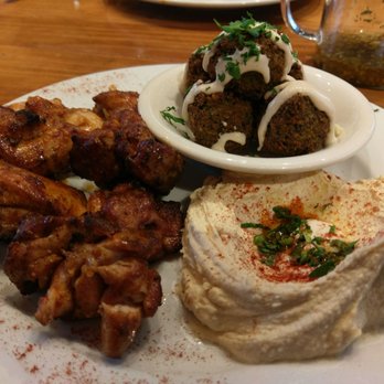 Oren's Hummus - Chicken skewer with falafel side and small hummus - Mediterranean Near Me - Cupertino, California