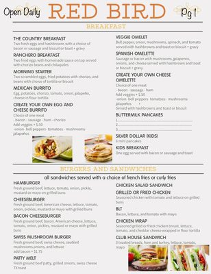 Menu photo 6 Red Bird Kitchen Edom, TX