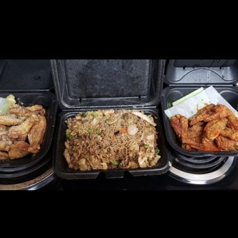 WNB Factory - Atlanta - Garlic Parmesan wings wet and House Fried Rice that I get every time. And the mild lemon pepper wings that I only tried once. - Chicken Wings Near Me - Atlanta, Georgia