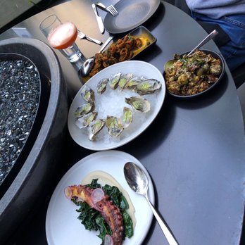 2120 - Grilled Octopus. Oysters. Fried Calamari. Brussel sprouts. Daily Vitamin - New American Near Me - Seattle, Washington