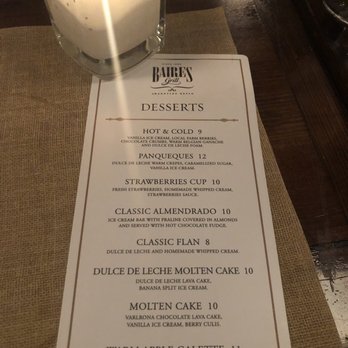 Baires Grill - Brickell - Dessert menu - Bars Near Me - Miami, Florida
