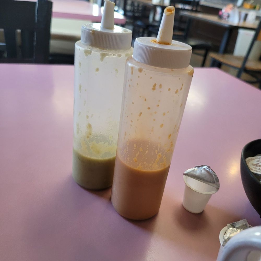 El Molino Restaurant - Orange and green salsas - Mexican Near Me - San Antonio, Texas