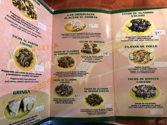 Menu photo 2 El Cometa El Paso, TX