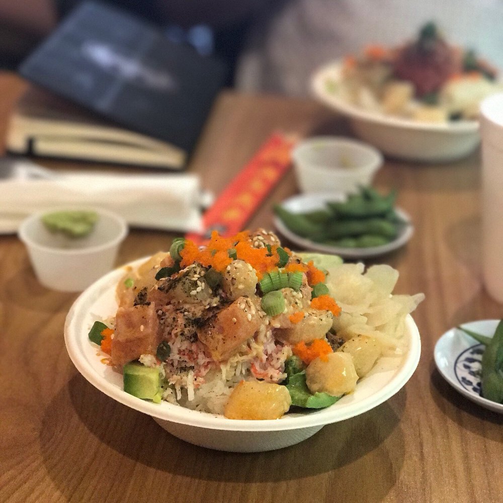 The One Cafe - Poke bowl with salmon and scallops. - Sandwiches Near Me - Edmond, Oklahoma The One Cafe - Poke bowl with salmon and scallops. - Sandwiches Near Me - Edmond, Oklahoma