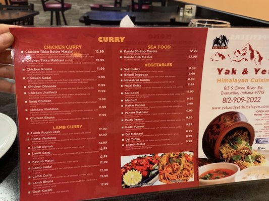 Menu photo 8 Yak & Yeti Himalayan Cuisine Evansville, IN