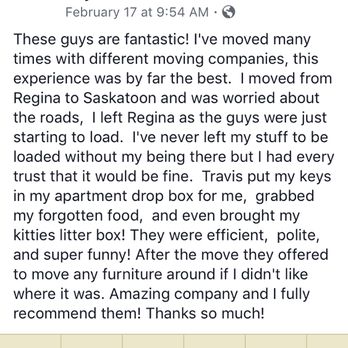 Mr Mover n the Boyz - Some of our reviews - Movers Near Me - Regina, Saskatchewan Mr Mover n the Boyz - Some of our reviews - Movers Near Me - Regina, Saskatchewan
