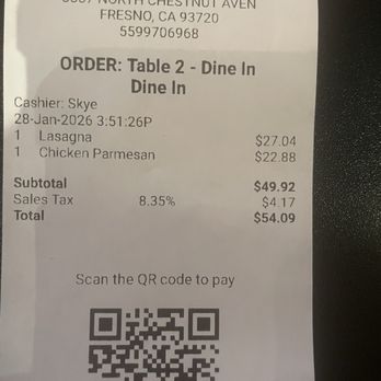 Roma Italian Kitchen - The receipt - Italian Near Me - Fresno, California Roma Italian Kitchen - The receipt - Italian Near Me - Fresno, California