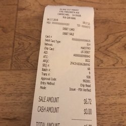 My receipt