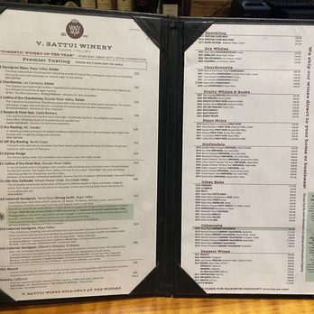 V Sattui Winery - Tasting Menu - Wineries Near Me - Saint Helena, California V Sattui Winery - Tasting Menu - Wineries Near Me - Saint Helena, California