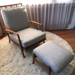 Sew Rose - This midcentury chair and ottoman were brought back to life with new upholstery.