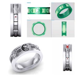 Arlington Jewelry Exchange - This custom was designed by a couple who shared their love for Star Wars! We were so delighted to make this fun piece. The force is strong!