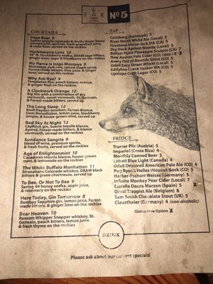 Menu photo 7 Forest Room 5 Denver, CO
