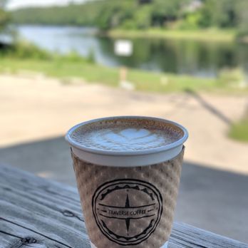 Traverse Coffee - Their Flat white is pictured here. - Coffee & Tea Near Me - Hallowell, Maine