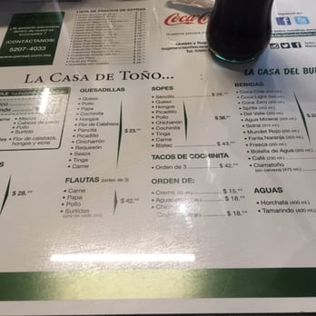 La Casa de Toño - Menu - Mexican Near Me - México, D.F., DIF