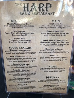 Menu photo 5 The Harp Meridian, ID Menu photo 5 The Harp Meridian, ID