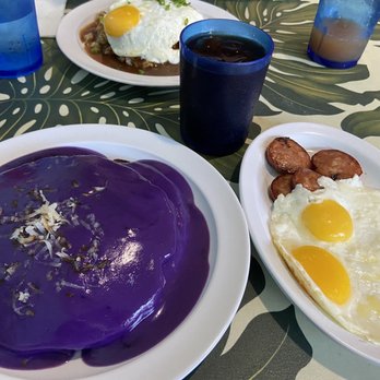 808 Grindz Cafe - Ube pancake, portuguese sausage, eggs - Cafes Near Me - Lahaina, Hawaii 808 Grindz Cafe - Ube pancake, portuguese sausage, eggs - Cafes Near Me - Lahaina, Hawaii