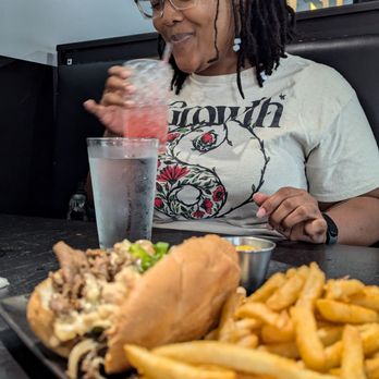 Road House - Crawdaddy Philly and a Cranberry Juice - Salad Near Me - Petal, Mississippi