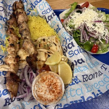 Nick the Greek - Souviaki Plate-Chicken, Sub Rice - Greek Near Me - Castro Valley, California Nick the Greek - Souviaki Plate-Chicken, Sub Rice - Greek Near Me - Castro Valley, California