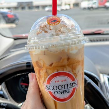 Scooter's Coffee - Iced Medium Pumpkin Cinnalicious Latte, Decaf with Oat Milk. (I promise I was parked.) - Coffee & Tea Near Me - Las Vegas, Nevada Scooter's Coffee - Iced Medium Pumpkin Cinnalicious Latte, Decaf with Oat Milk. (I promise I was parked.) - Coffee & Tea Near Me - Las Vegas, Nevada