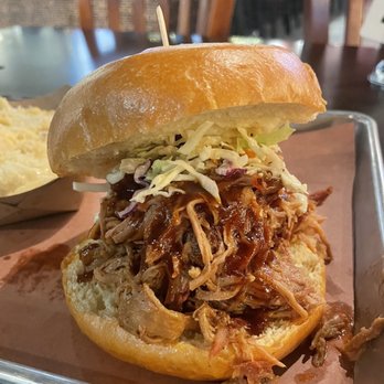 Hickory & Spice - Pulled pork sandwich $14- pretty good - Barbeque Near Me - Orange, California Hickory & Spice - Pulled pork sandwich $14- pretty good - Barbeque Near Me - Orange, California