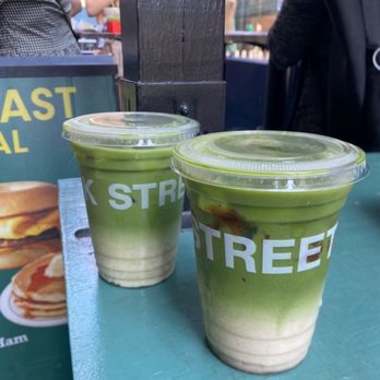 Blank Street Coffee - Strawberry shortcake matcha and regular matcha latte - Coffee & Tea Near Me - New York, New York