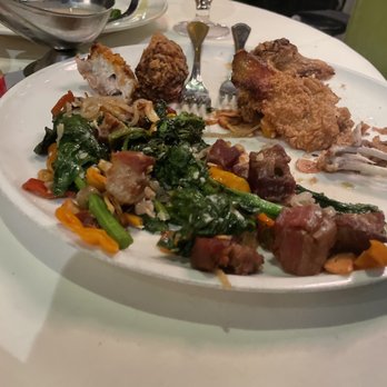 AQUA by El Gaucho - Dry fried chicken with awful vegetables that smelled like chlorine. - Seafood Near Me - Seattle, Washington