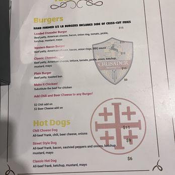 Crusader Brewing - Food menu - Breweries Near Me - Bakersfield, California