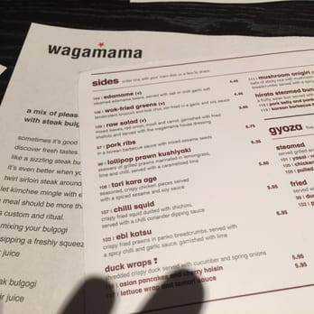 Wagamama - Menu - Japanese Near Me - London, XGL