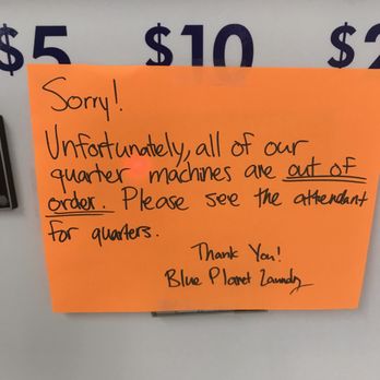 Blue Planet Laundry - Third machine out of order with not to see attendant - Laundry Services Near Me - San Diego, California Blue Planet Laundry - Third machine out of order with not to see attendant - Laundry Services Near Me - San Diego, California
