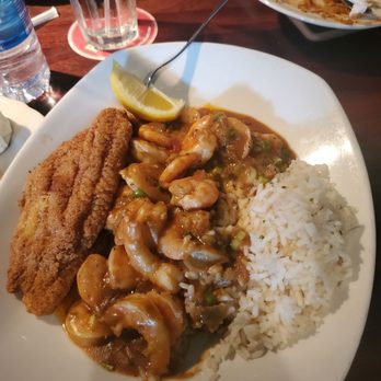 Pappadeaux Seafood Kitchen - Shrimp etoufee and rice with an a la carte order of fried catfish - Cajun/Creole Near Me - Norcross, Georgia Pappadeaux Seafood Kitchen - Shrimp etoufee and rice with an a la carte order of fried catfish - Cajun/Creole Near Me - Norcross, Georgia