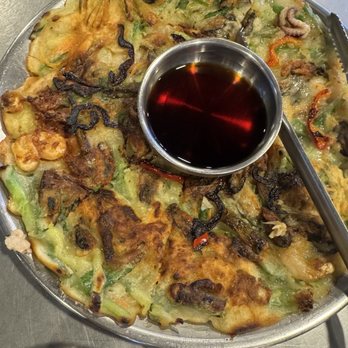 Korean Spring BBQ - seafood pancake - Korean Near Me - Santa Clara, California Korean Spring BBQ - seafood pancake - Korean Near Me - Santa Clara, California
