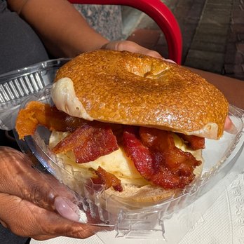 Bagel Uprising - Ballston - Egg and cheese... With bacon - Bagels Near Me - Arlington, Virginia