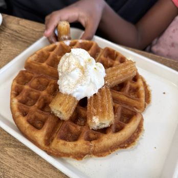 Toasted Rooster Cafe - Churro Waffle - Breakfast & Brunch Near Me - Sacramento, California