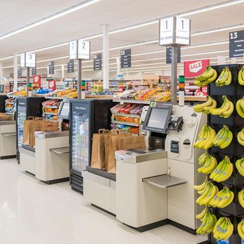 Stop & Shop - Row of checkout stations. - Grocery Near Me - Pawcatuck, Connecticut Stop & Shop - Row of checkout stations. - Grocery Near Me - Pawcatuck, Connecticut