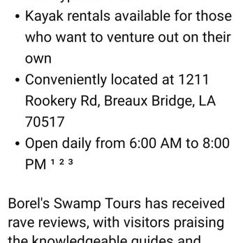 Borel’s Swamp Tours - Boat Tours Near Me - Breaux Bridge, Louisiana