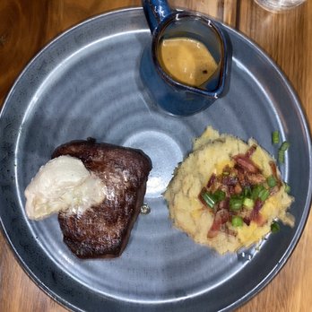 Crave Kitchen & Bar - Filet with loaded smashed potatoes - Bars Near Me - Eagle, Idaho
